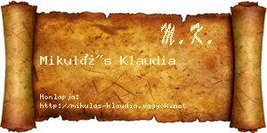 Mikulás Klaudia névjegykártya